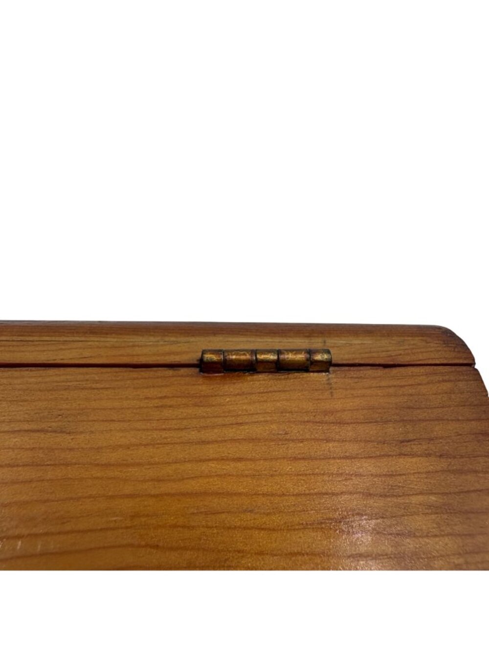 Vintage Rustic Solid Wood Footed Jewelry or Trinket Box With Hinged Lid - 7" X 4 - Picture 11 of 13